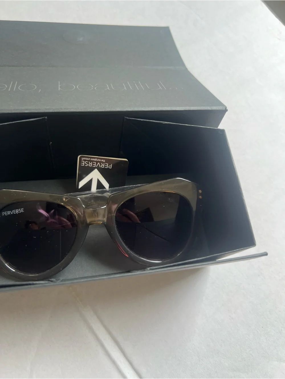 PERVERSE Women's Tan Frame Sunglasses with Purple Lenses